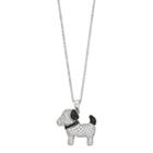 Sterling Silver Cubic Zirconia Dog Pendant Necklace, Women's, White