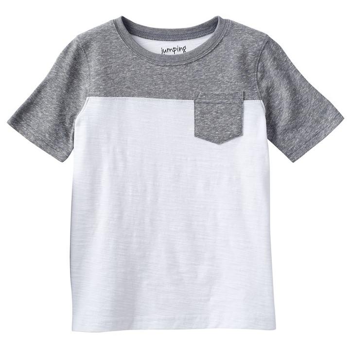 Boys 4-10 Jumping Beans&reg; Two-tone Pocket Tee, Boy's, Size: 7, White