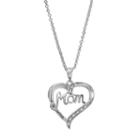 Delicate Diamonds Sterling Silver Mom Heart Pendant Necklace, Women's