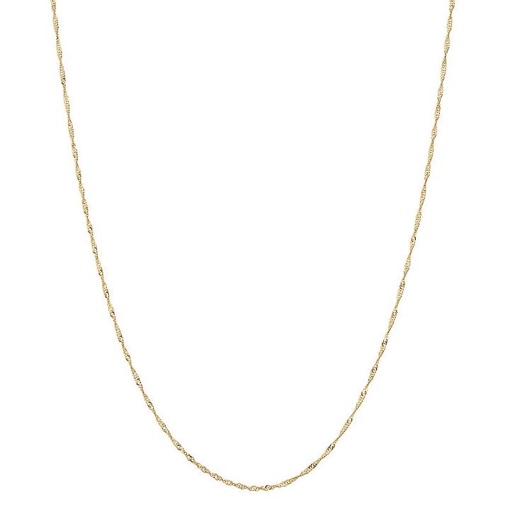 10k Gold Adjustable Singapore Chain Necklace, Women's, Size: 16
