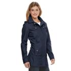 Women's Weathercast Hooded Bonded Rain Jacket, Size: Large, Blue