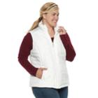 Plus Size Weathercast Quilted Puffer Vest, Women's, Size: 1xl, Natural