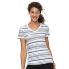 Women's Croft & Barrow&reg; Essential Classic V-neck Tee, Size: Xs, Light Grey