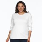 Plus Size Croft & Barrow&reg; Crew Tee, Women's, Size: 2xl, White