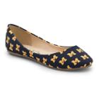 Women's Spirit Co. Michigan Wolverines Logo Ballet Flats, Size: 9, Grey (charcoal)
