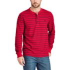 Big & Tall Chaps Classic-fit Striped Waffle-weave Henley, Men's, Size: 3xb, Red