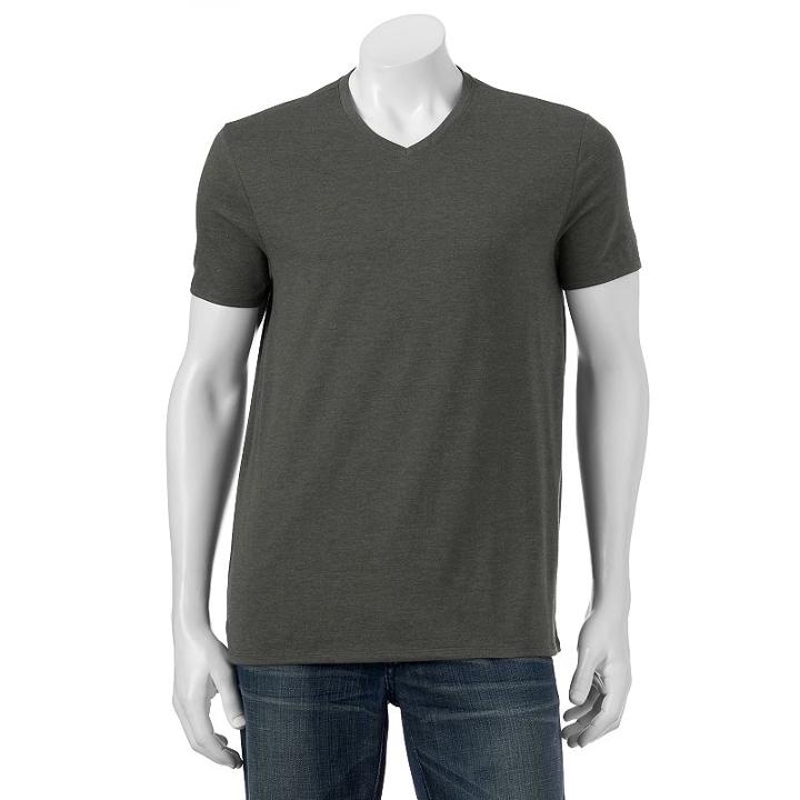 Men's Apt. 9 Solid V-neck Tee, Size: Xxl, Dark Grey
