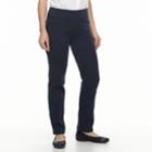 Women's Croft & Barrow&reg; Perfectly Slimming Straight-leg Pants, Size: 18 Short, Blue
