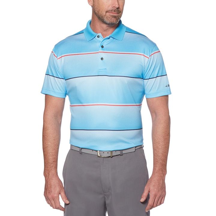 Men's Grand Slam On Course Regular-fit Americana Striped Performance Golf Polo, Size: Xl, Brt Blue