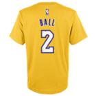 Boys 8-20 Los Angeles Lakers Lonzo Ball Player Name & Number Replica Tee, Size: L 14-16, Yellow