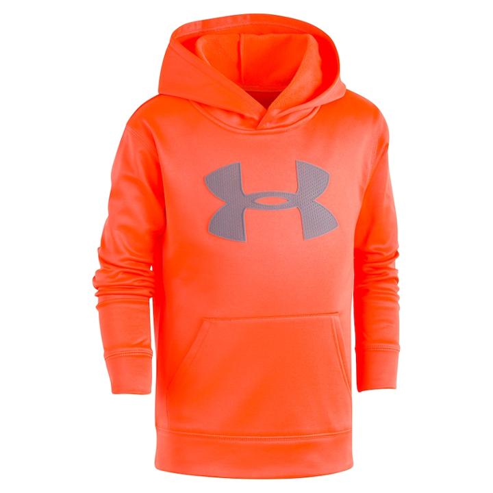 Boys 4-7 Under Armour Logo Pullover Hoodie, Size: 4, Orange