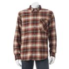 Men's Woolrich Classic-fit Plaid Flannel Button-down Shirt, Size: Xl, Brown