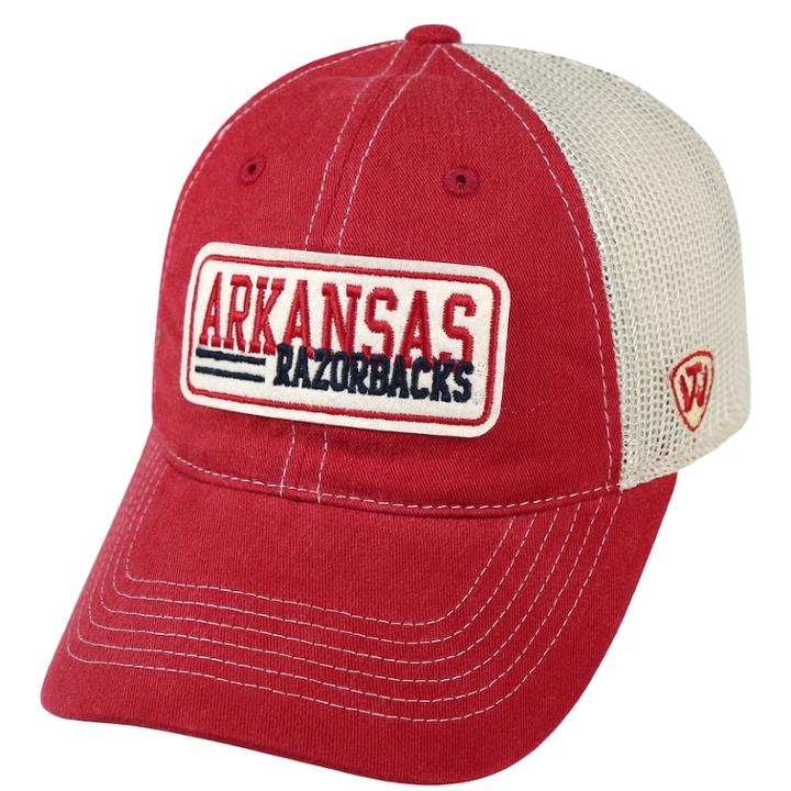 Adult Top Of The World Arkansas Razorbacks Patches Adjustable Cap, Men's, Med Red
