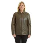 Plus Size Excelled Leather Scuba Jacket, Women's, Size: 1xl, Green