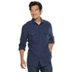 Men's Sonoma Goods For Life&trade; Slim-fit Flannel Button-down Shirt, Size: Xl, Dark Blue