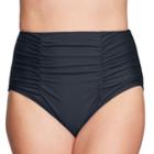 Women's Mazu Swim Ruched High-waisted Bikini Bottoms, Size: 16, Black