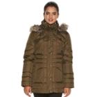 Women's Towne By London Fog Down Hooded Quilted Puffer Jacket, Size: Small, Green Oth