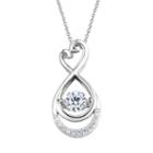 Floating Diamonluxe 5/8 Carat T.w. Simulated Diamond Sterling Silver Heart Infinity Pendant Necklace, Women's, White