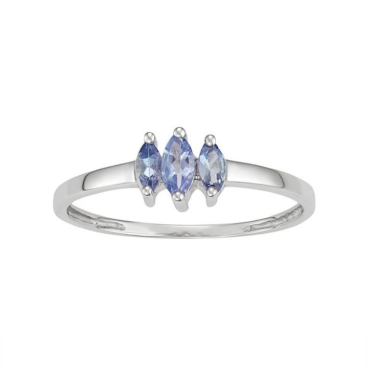 Sterling Silver Tanzanite 3-stone Ring, Women's, Size: 6, Blue