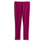 Girls 4-10 Jumping Beans&reg; Solid Full-length Fleece Leggings, Size: 7, Dark Pink