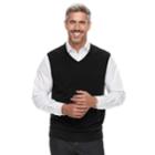 Men's Croft & Barrow&reg; Fine-gauge Sweater Vest, Size: Large, Black