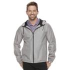 Men's Marc Anthony Luxe Slim-fit Hooded Rain Jacket, Size: Medium, Grey