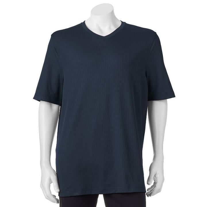 Big & Tall Croft & Barrow&reg; Classic-fit Easy-care V-neck Tee, Men's, Size: L Tall, Dark Blue