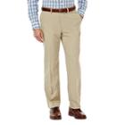 Men's Haggar Eclo Stria Straight-fit Flat-front Dress Pants, Size: 42x30, Med Beige