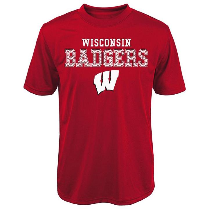 Boys 8-20 Wisconsin Badgers Fulcrum Performance Tee, Boy's, Size: L(14/16), Red