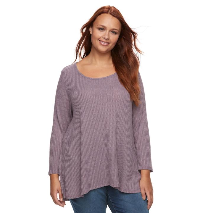 Plus Size Sonoma Goods For Life™ Textured Swing Tee, Women's, Size: 1xl, Purple