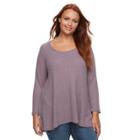 Plus Size Sonoma Goods For Life&trade; Textured Swing Tee, Women's, Size: 1xl, Purple