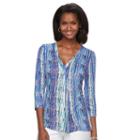 Women's Dana Buchman Release-pleat Top, Size: Large, Brt Blue