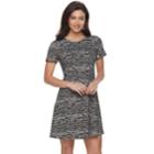 Women's Apt. 9&reg; Grommet Fit & Flare Dress, Size: Medium, Black