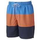 Big & Tall Croft & Barrow&reg; Colorblock Microfiber Swim Trunks, Men's, Size: 3xb, Blue Other
