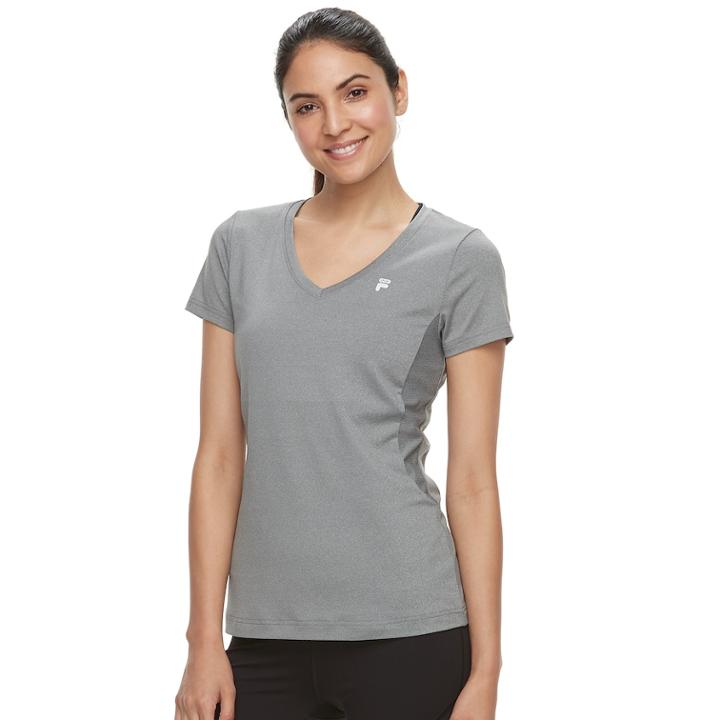 Women's Fila Sport&reg; Short Sleeve V-neck Tee, Size: Large, Grey