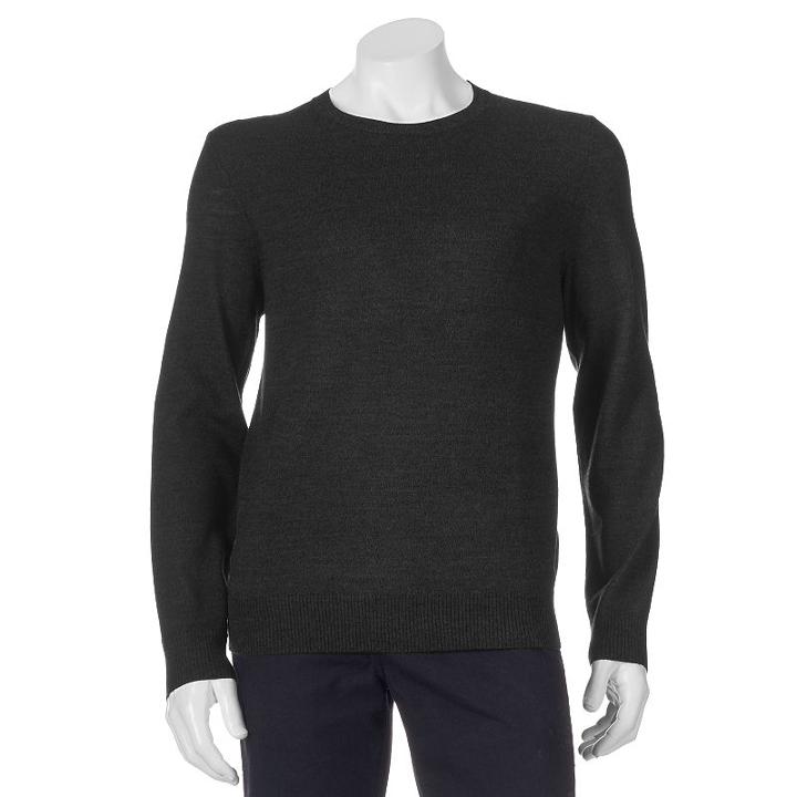 Men's Apt. 9&reg; Modern-fit Solid Merino Crewneck Sweater, Size: Small, Dark Grey