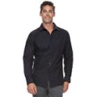 Men's Marc Anthony Slim-fit Stretch Woven Button-down Shirt, Size: Medium, Black