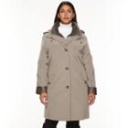 Plus Size Gallery Hooded Lined Rain Jacket, Women's, Size: 1xl, Beig/green (beig/khaki)