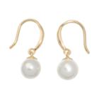 24k Gold-over-sterling Silver Simulated Pearl Drop Earrings, Women's, White