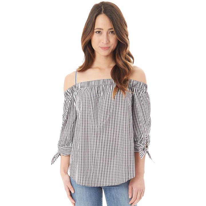 Juniors' Iz Byer Off The Shoulder Top, Teens, Size: Large, Black