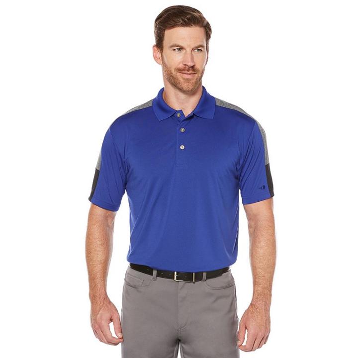 Men's Grand Slam Regular-fit Heathered Driflow Performance Golf Polo, Size: Xl, Blue Other