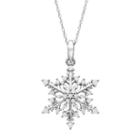 1/4 Carat T.w. Diamond 10k White Gold Snowflake Pendant Necklace, Women's