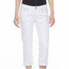 Women's Apt. 9&reg; White Embellished Capri Jeans, Size: 10
