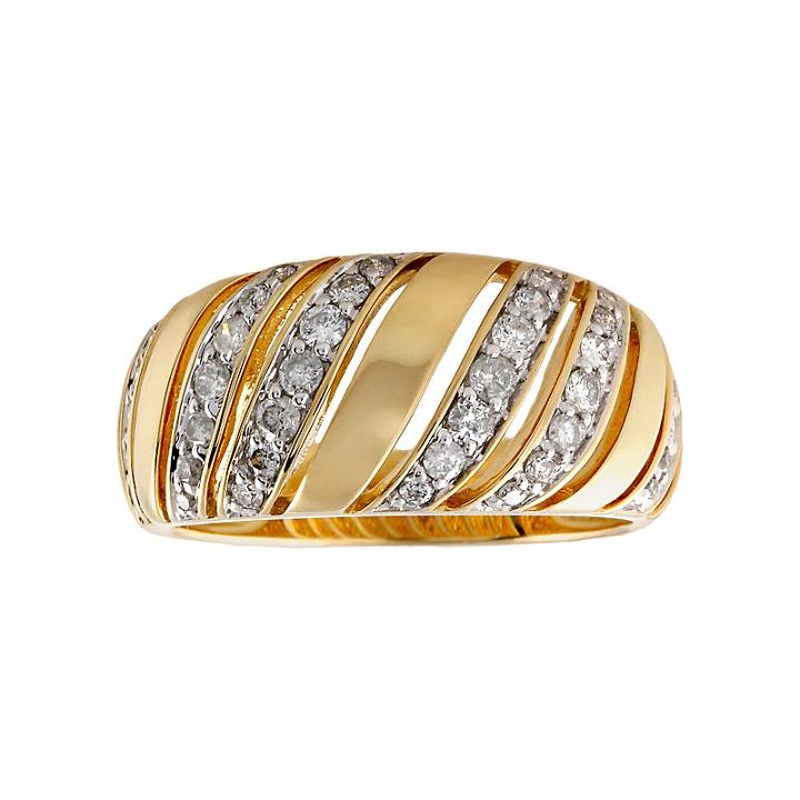 14k Gold 1/2-ct. T.w. Diamond Wave Ring, Women's, Size: 7, White
