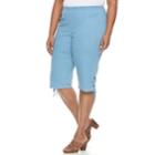 Plus Size Croft & Barrow&reg; Lace-up Skimmer Capris, Women's, Size: Regular, Blue Other