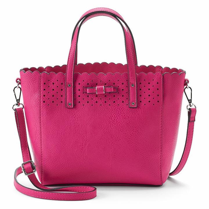 Candie's&reg; Bryant Bow Mid Satchel, Women's, Med Pink