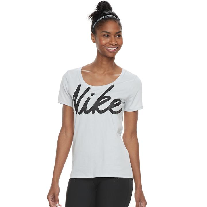 Women's Nike Dry Training Graphic T-shirt, Size: Xs, Silver