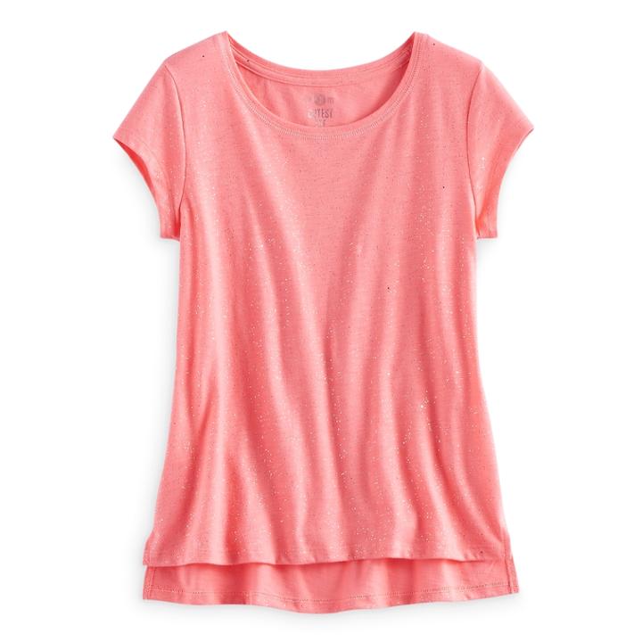 Girls 7-16 & Plus Size So&reg; Vented Hem Core Tee, Size: 14, Brt Pink