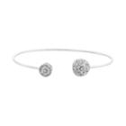 Simply Vera Vera Wang 1/10 Carat T.w. Diamond Sterling Silver Flower Cuff Bracelet, Women's, White