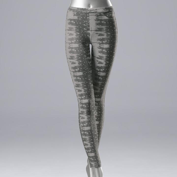 Simply Vera Vera Wang Women's Lizard Denim Leggings, Size: Large, Grey Other